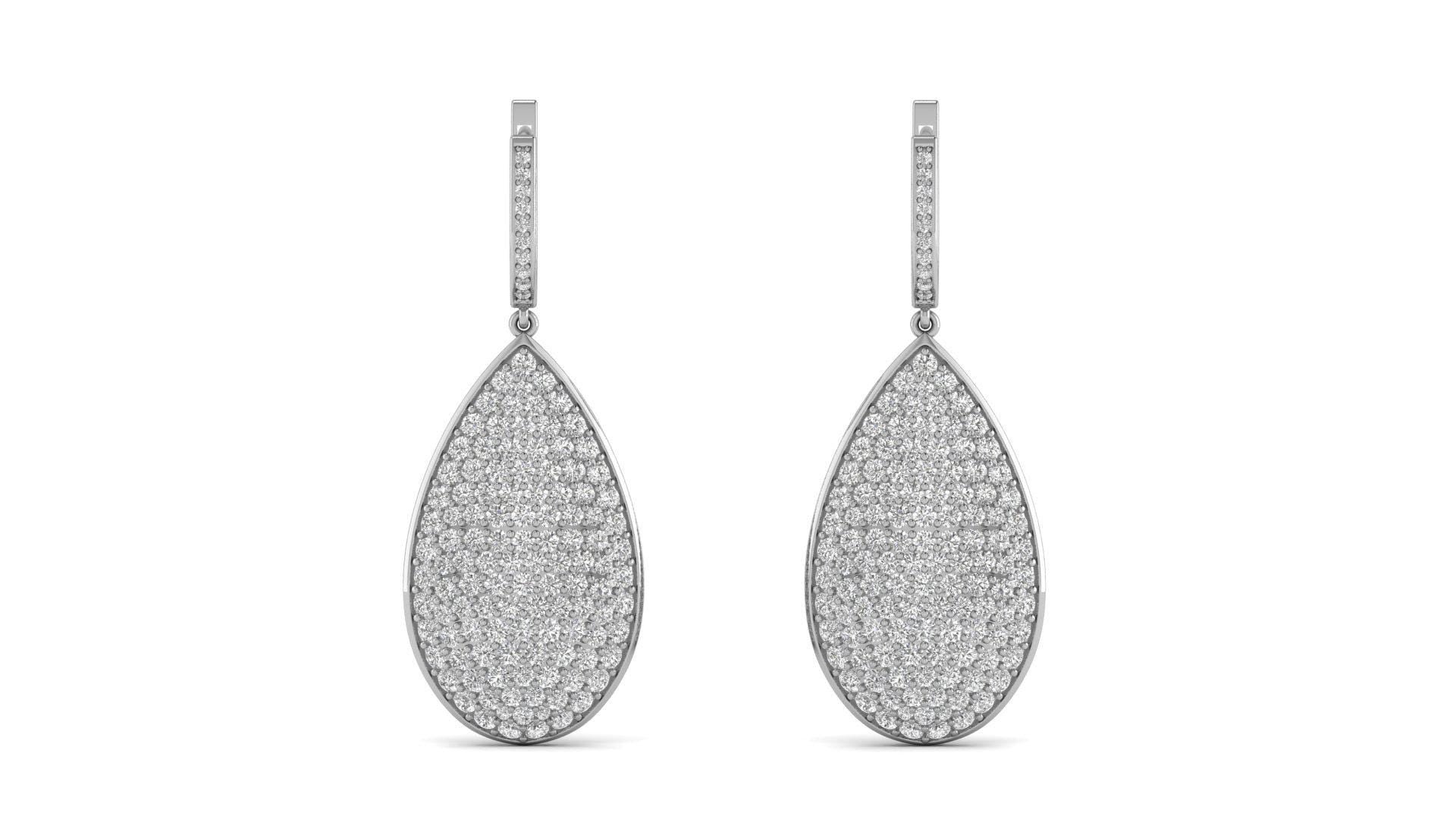 Moissanite Pave Statement Huggie Earrings Dainty Wedding Jewelry