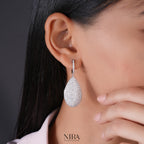 Moissanite Pave Statement Huggie Earrings Dainty Wedding Jewelry