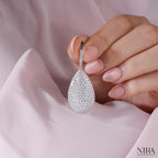 Moissanite Pave Statement Huggie Earrings Dainty Wedding Jewelry