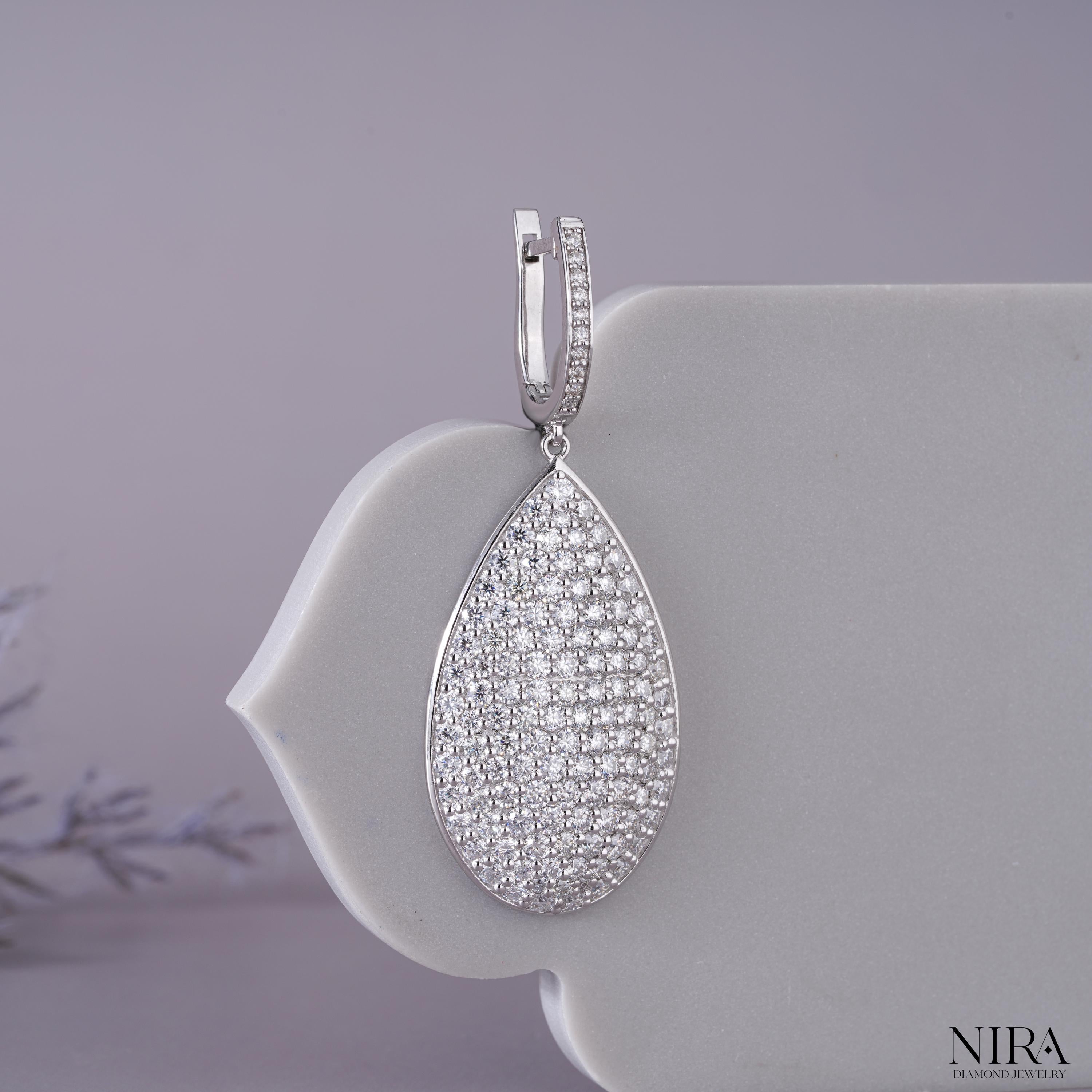 Moissanite Pave Statement Huggie Earrings Dainty Wedding Jewelry