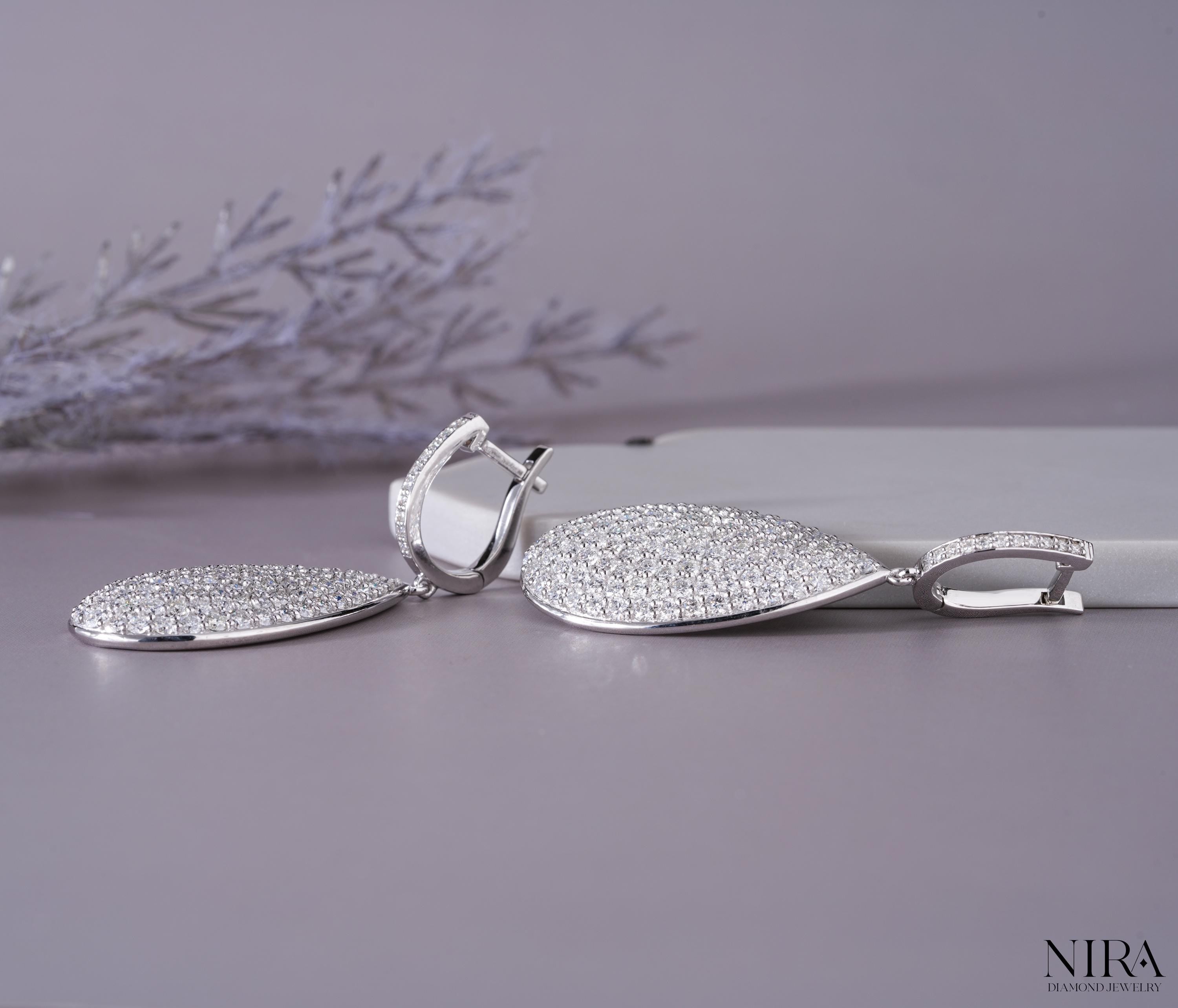 Moissanite Pave Statement Huggie Earrings Dainty Wedding Jewelry