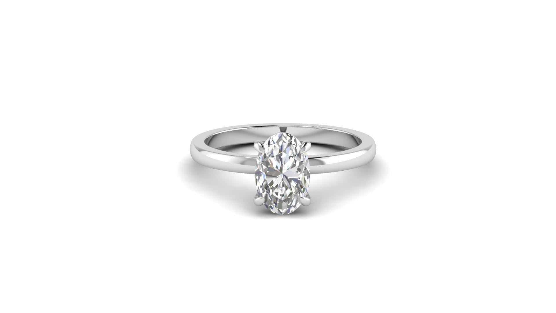 Oval Moissanite Solitaire Engagement Ring Bridal Ring Gift