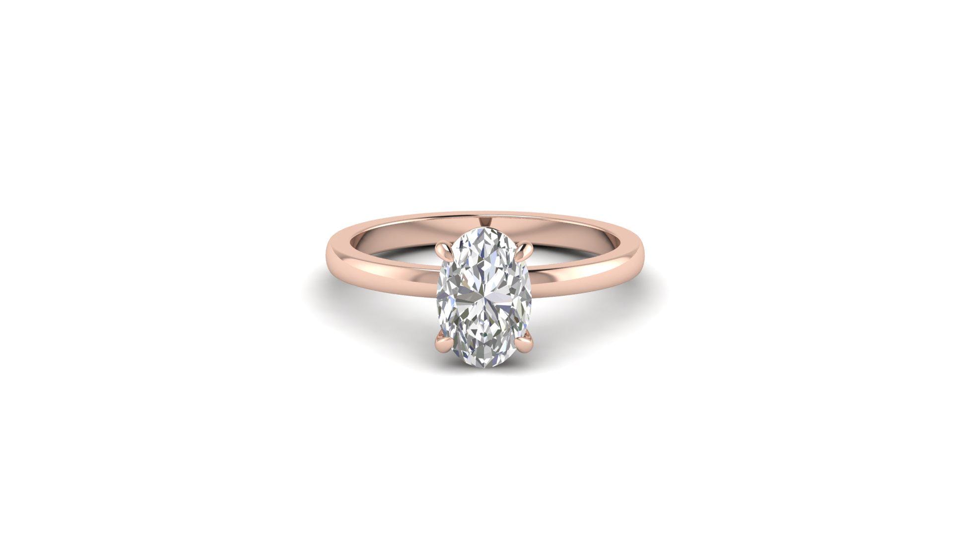 Oval Moissanite Solitaire Engagement Ring Bridal Ring Gift