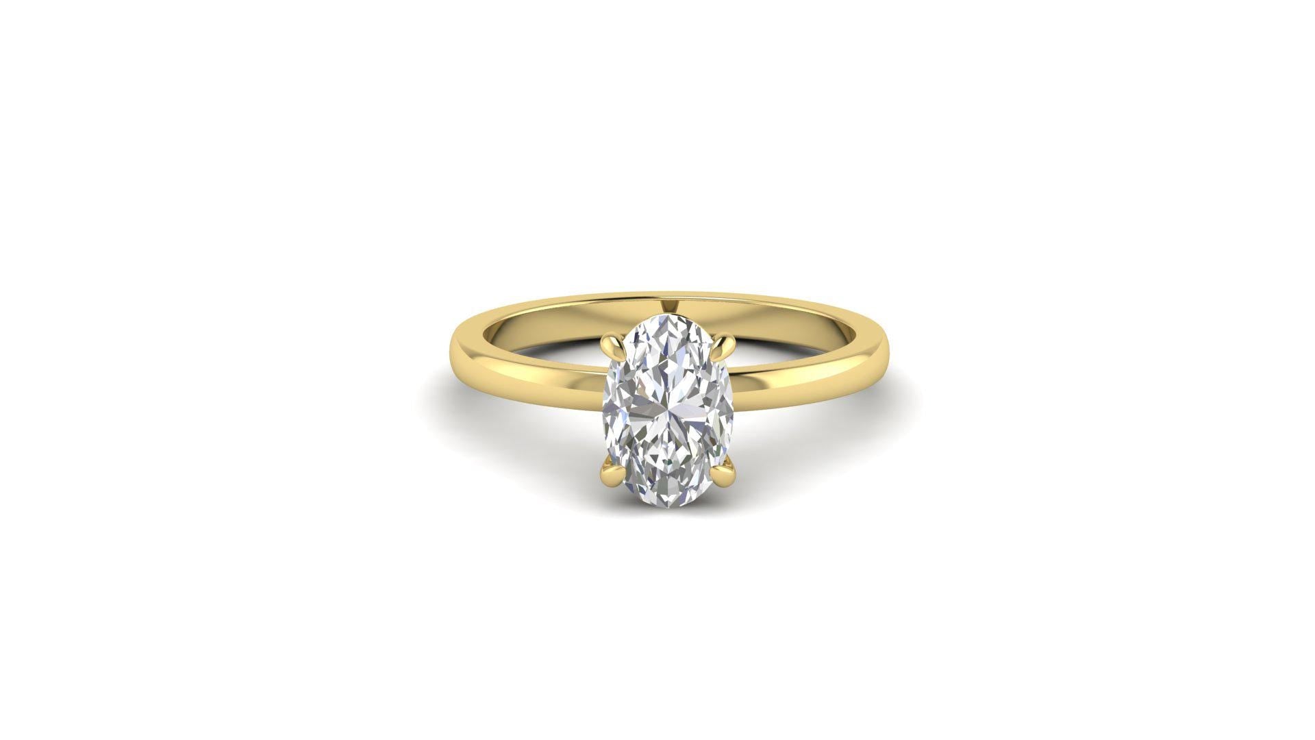 Oval Moissanite Solitaire Engagement Ring Bridal Ring Gift