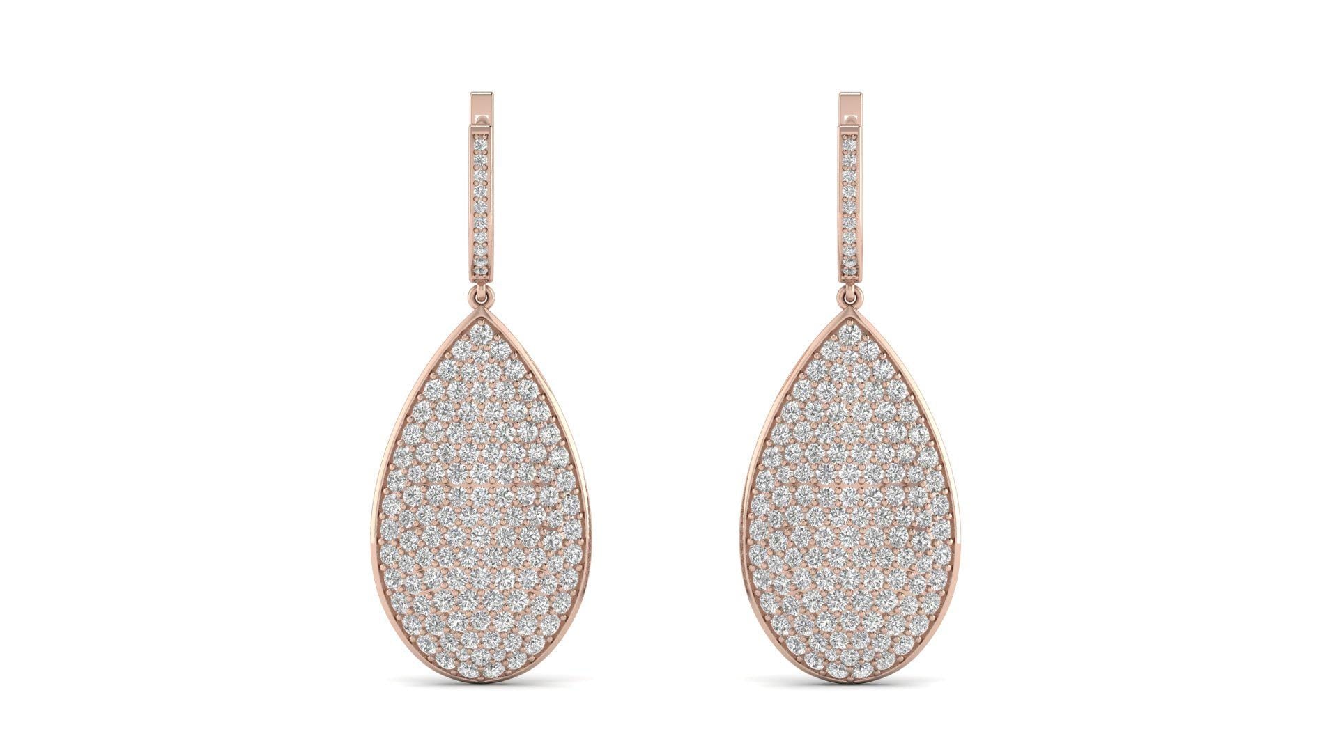 Moissanite Pave Statement Huggie Earrings Dainty Wedding Jewelry