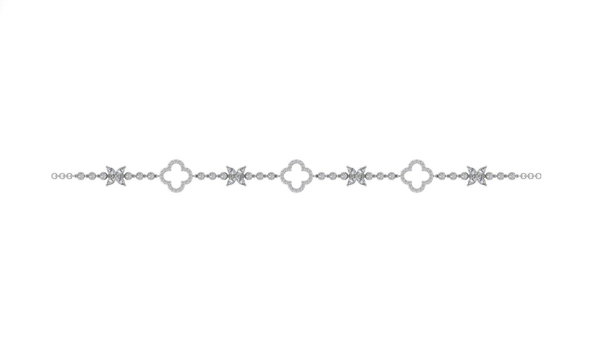 Marquise Moissanite Floral Leaf Bracelet Dainty Bracelet Gift - Craftsmanship Detail | NIRA Diamond Jewelry