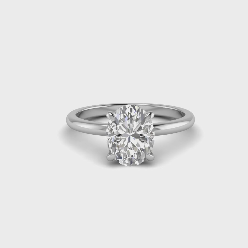Oval Moissanite Solitaire Engagement Ring Anniversary Jewelry
