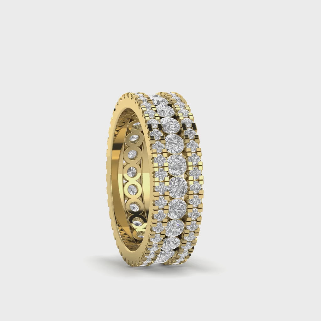 Moissanite Pave Eternity Wedding Band Stacking Bridal Ring