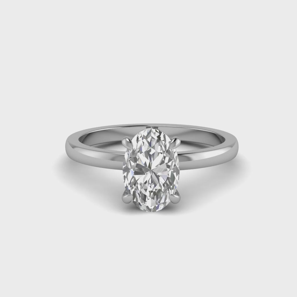 Oval Moissanite Solitaire Engagement Ring Bridal Ring Gift