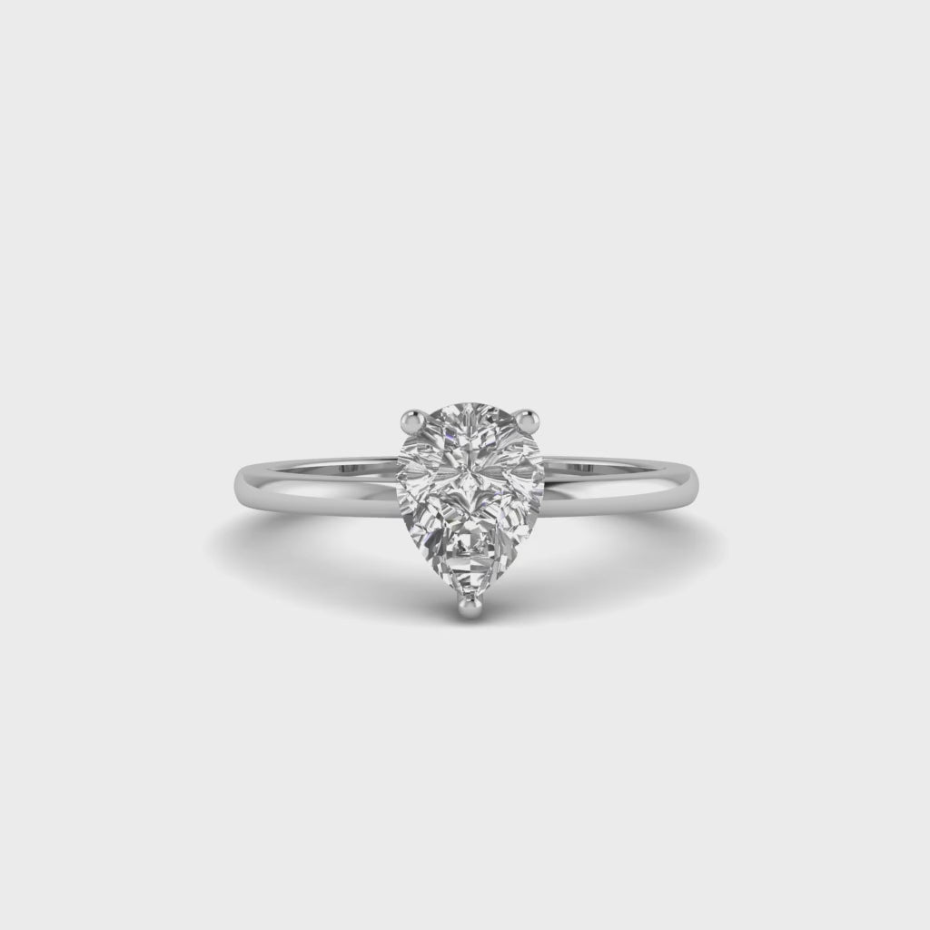 Pear Moissanite Solitaire Engagement Ring Anniversary Jewelry