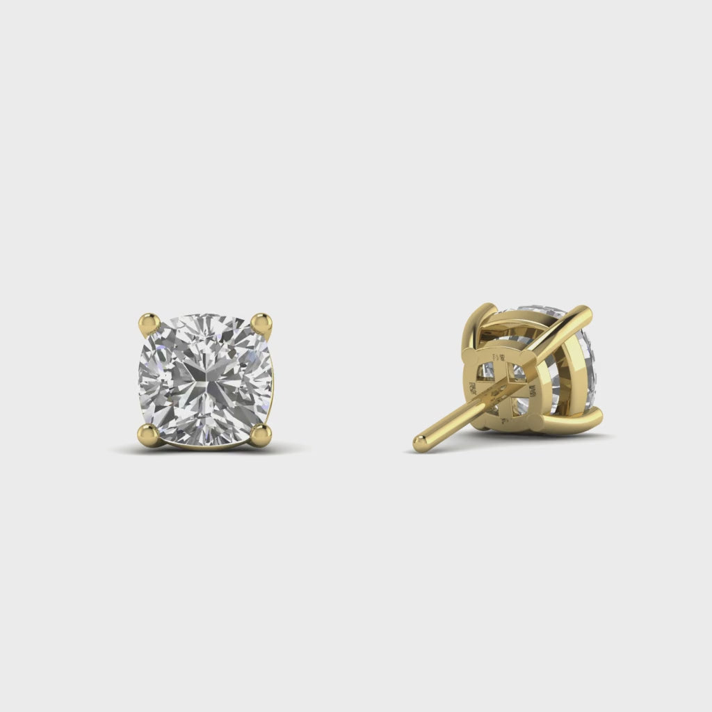 Cushion Moissanite Solitaire Stud Earrings Cartilage Jewelry