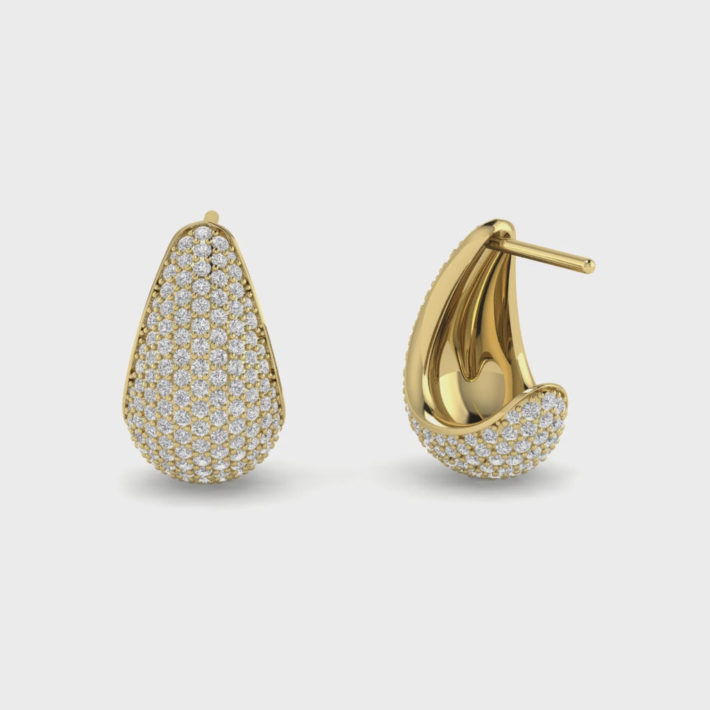 Moissanite Pave Statement Drop Earrings Dainty Wedding Jewelry